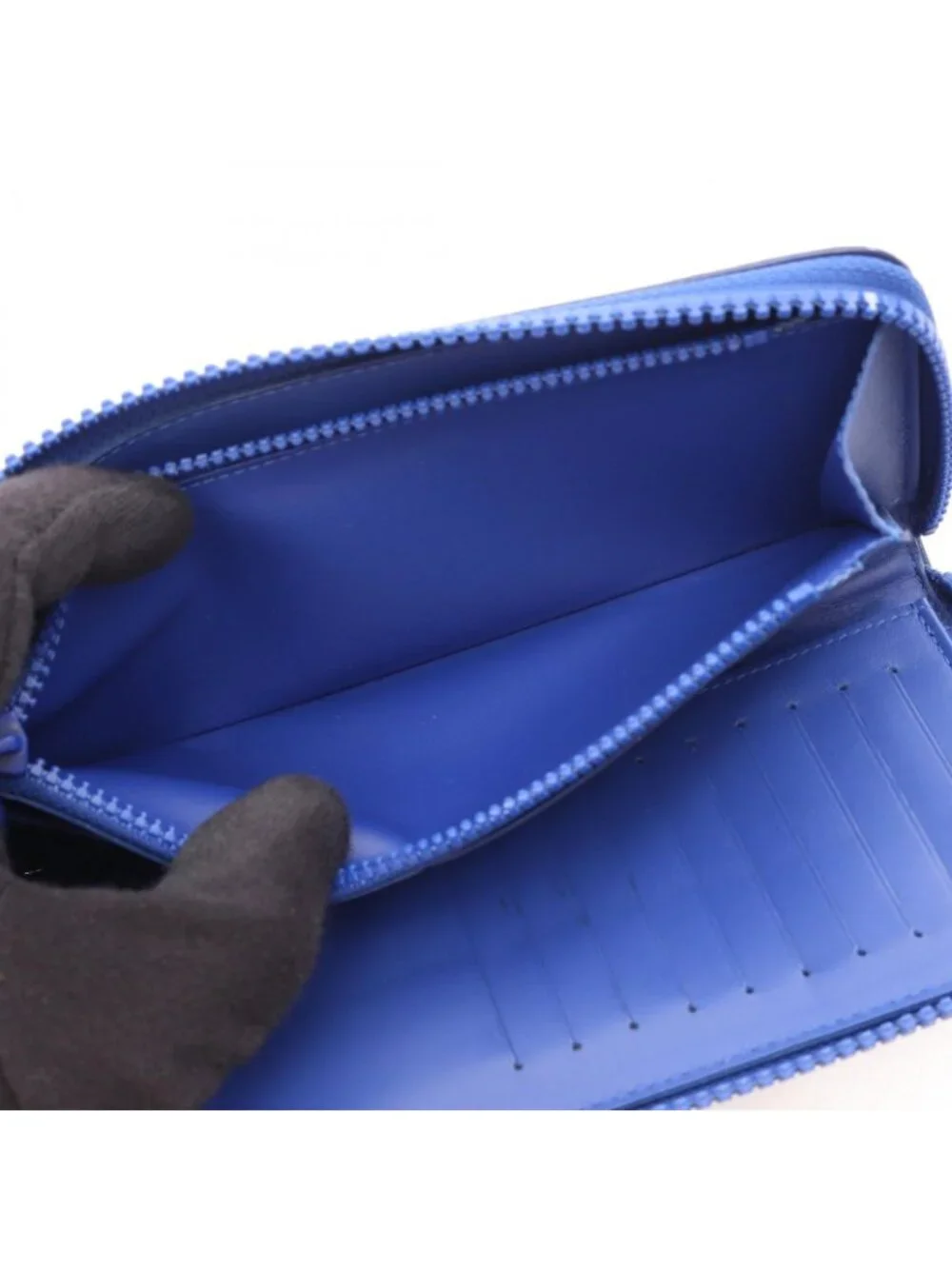 Louis Vuitton Round Long Wallet Zippy Long Vertical Matblue Neon Blue
